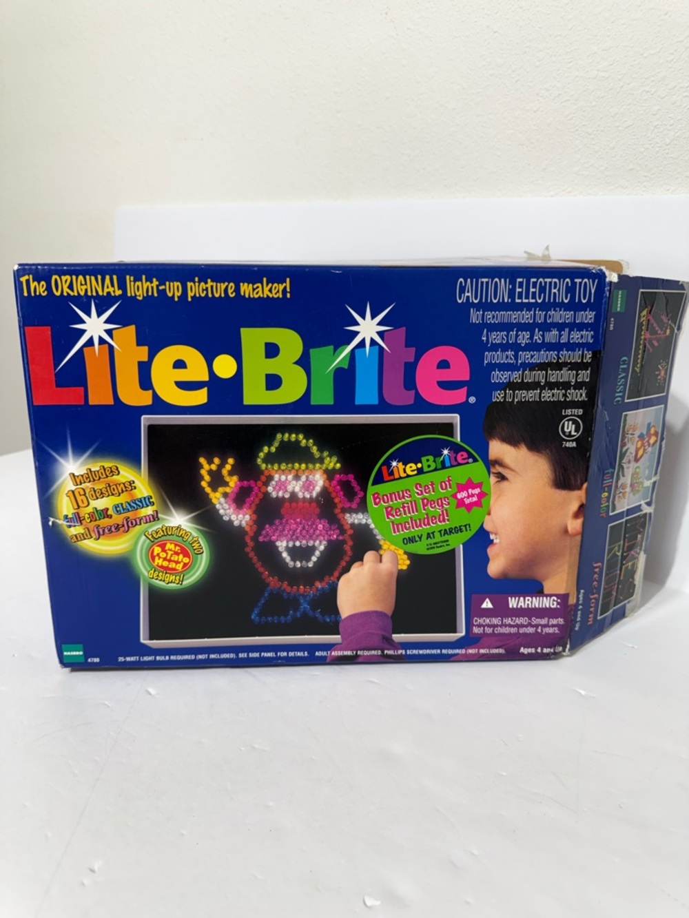 Vintage Mr. Potato Head Lite Brite Toy With Pegs & Original Box 1998 Hasbro